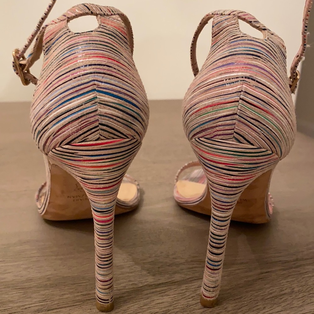 Super rare multi colored high heeled sandals.